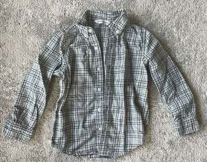 Janie and Jack Boys Heather Grey Plaid Flannel Button-Down Shirt, Size 4